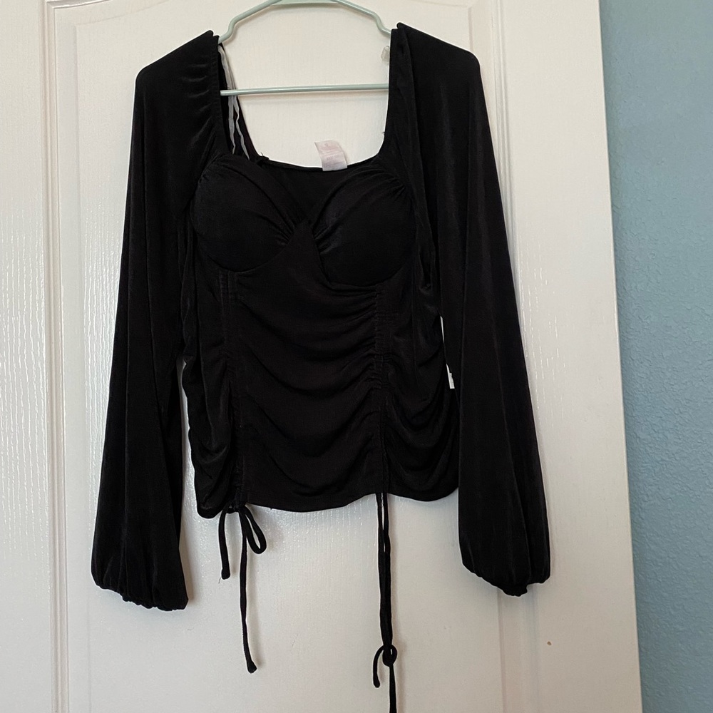 NWT black padded blouse corset